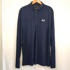 Under Armour Men's 1/2 Zip Lightweight Fitted Pullover Navy Blue Size XXL